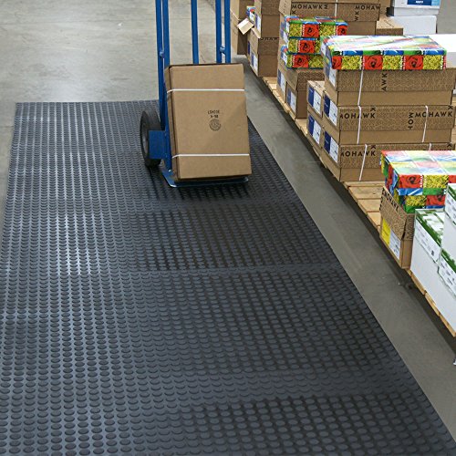 Coin-Grip Flooring & Rolling Mat, Black, 2mm x 4 x 25ft