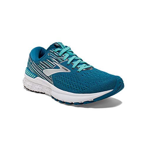 Brooks Womens Adrenaline GTS 19 Running Shoe - Blue/Aqua/Ebony - B - 13.0