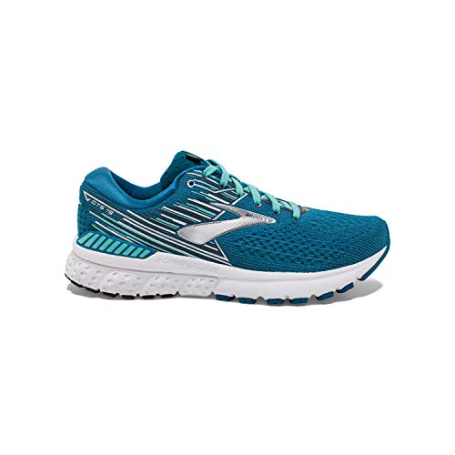 Brooks Womens Adrenaline GTS 19 Running Shoe - Blue/Aqua/Ebony - B - 13.0