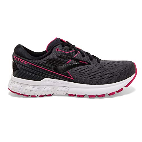 Brooks Womens Adrenaline GTS 19 Running Shoe - Black/Ebony/Pink - B - 10.5