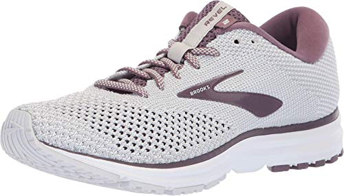 Brooks Womens Revel 2 Running Shoe - Grey/White/Arctic Dusk - B - 6.0