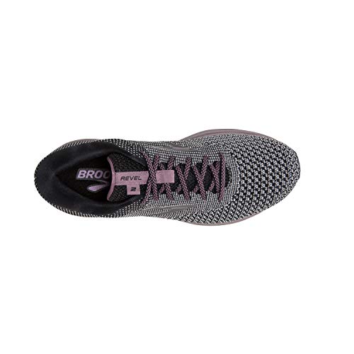 Brooks Womens Revel 2 Running Shoe - Black/Grey/Arctic Dusk - B - 7.5