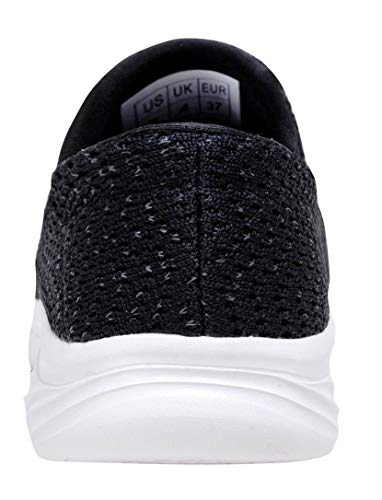 YILAN Women's Fashion Sneakers Breathable Sport Shoes (10, Tex Black)
