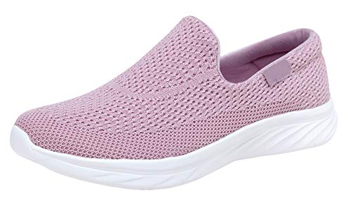 YILAN Women's Fashion Sneakers Breathable Sport Shoes (7, Tex Pink)