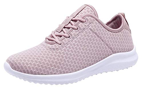 YILAN Women's Fashion Sneakers Breathable Sport Shoes (9, Carnation)