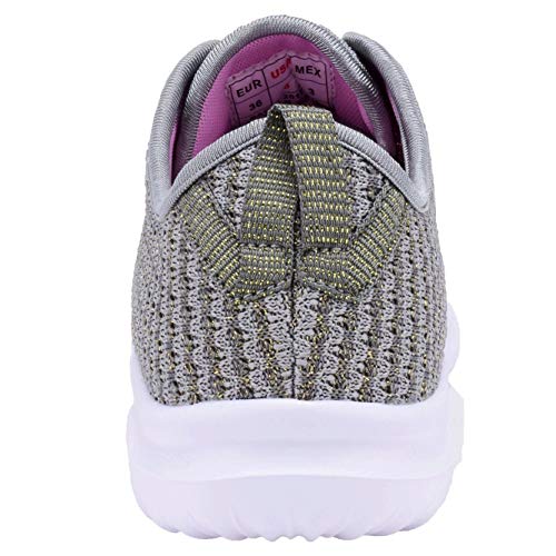 YILAN Women's Fashion Sneakers Breathable Sport Shoes (8, Grey)