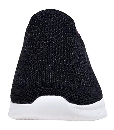 YILAN Women's Fashion Sneakers Breathable Sport Shoes (9, Tex Black)