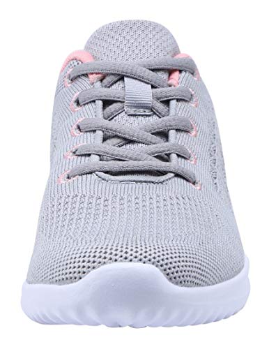 YILAN Women's Fashion Sneakers Breathable Sport Shoes (7, New Grey-5)