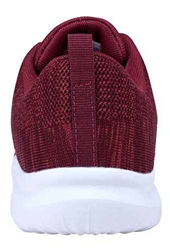YILAN Women's Fashion Sneakers Breathable Sport Shoes (10 B(M) US, Dark Red-5)