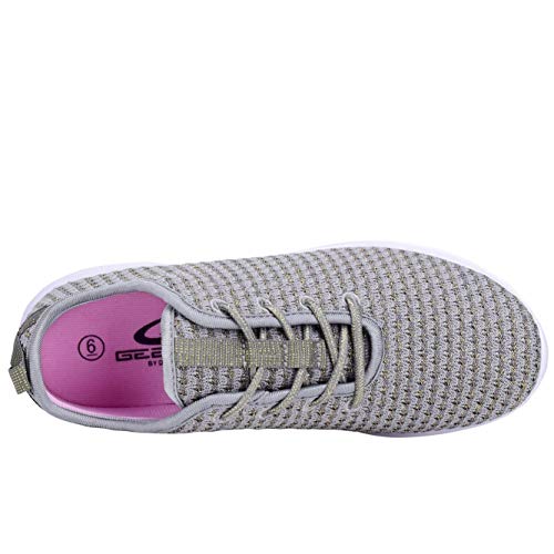 YILAN Women's Fashion Sneakers Breathable Sport Shoes (8, Grey)