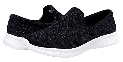 YILAN Women's Fashion Sneakers Breathable Sport Shoes (10, Tex Black)