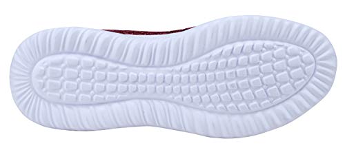 YILAN Women's Fashion Sneakers Breathable Sport Shoes (10 B(M) US, Dark Red-5)
