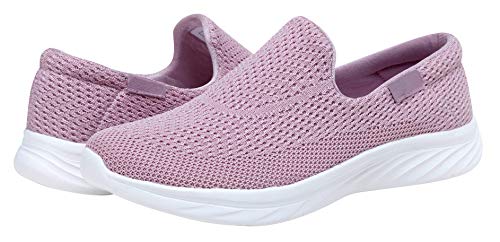 YILAN Women's Fashion Sneakers Breathable Sport Shoes (8.5, Tex Pink)