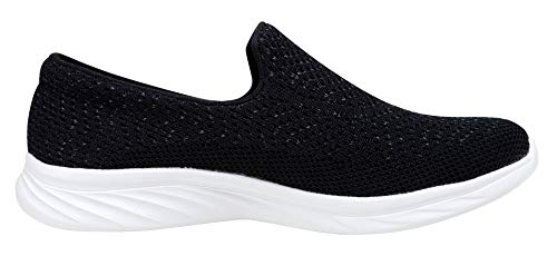 YILAN Women's Fashion Sneakers Breathable Sport Shoes (8, Tex Black)