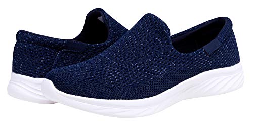 YILAN Women's Fashion Sneakers Breathable Sport Shoes (6, Tex Blue)