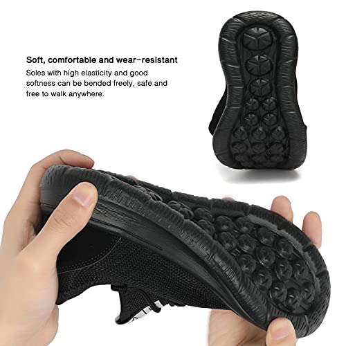 KEEZMZ Men's Running Shoes Fashion Breathable Sneakers Mesh Soft Sole Casual Athletic Lightweight All Black-46