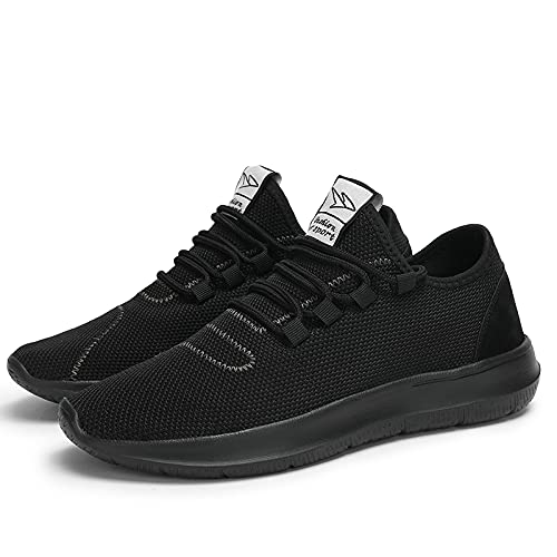 KEEZMZ Men's Running Shoes Fashion Breathable Sneakers Mesh Soft Sole Casual Athletic Lightweight All Black-46