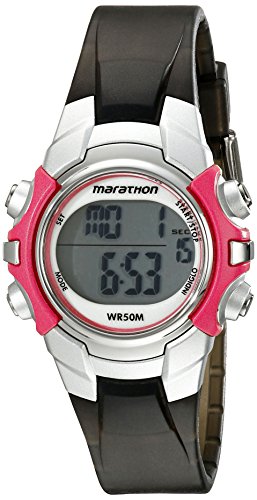 Marathon by Timex Unisex T5K807 Digital Mid-Size Gray/Coral Resin Strap Watch