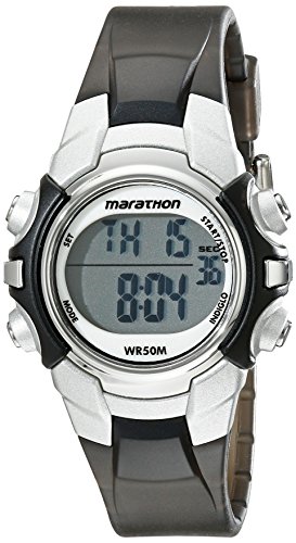 Marathon by Timex Unisex T5K805 Digital Mid-Size Black/Silver-Tone Resin Strap Watch