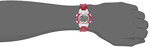 Marathon by Timex Women's T5K808 Digital Mid-Size Pink/Silver-Tone Resin Strap Watch