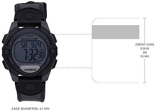 Timex Men's T40941 Expedition Full-Size Digital CAT Charcoal/Black Resin Strap Watch