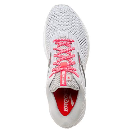 Brooks Womens Revel 2 Running Shoe - Grey/White/Pink - B - 7.5