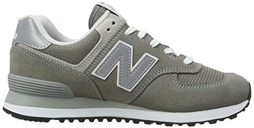 New Balance Women's 574 V2 Evergreen Sneaker, Grey/White, 9 Wide