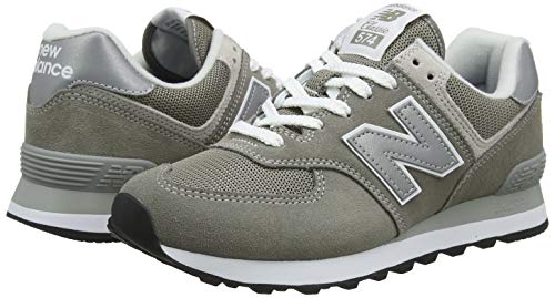 New Balance Women's 574 V2 Evergreen Sneaker, Grey/White, 9 Wide