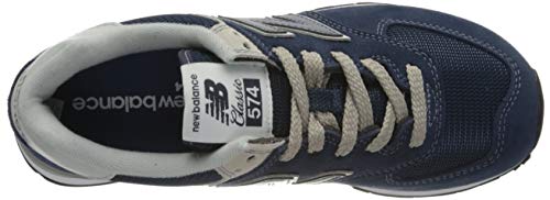 New Balance Women's 574 V2 Evergreen Sneaker, Navy/White, 9.5