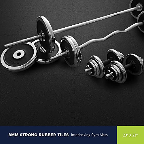8mm Thick Rubber Interlocking Floor Tiles - Strong & Safe