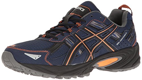 ASICS Men's Gel-Venture 5 Trail Runner, Indigo Blue/Hot Orange/Black, 12 M US