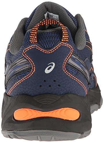 ASICS Men's Gel-Venture 5 Trail Runner, Indigo Blue/Hot Orange/Black, 12 M US