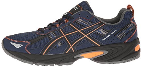ASICS Men's Gel-Venture 5 Trail Runner, Indigo Blue/Hot Orange/Black, 12 M US