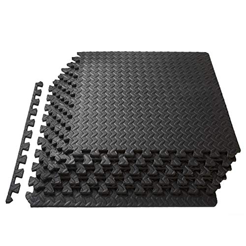 ProsourceFit Puzzle Exercise Mat, EVA Foam Interlocking Tiles, Protective Flooring for Gym Equipment and Cushion for Workouts