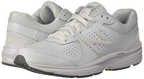 New Balance Men's 411 V2 Lace-Up Walking Shoe, White, 7 W US
