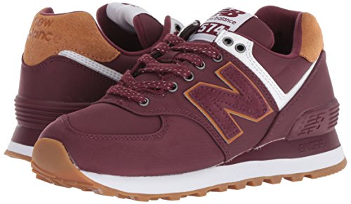 New Balance Women's 574 V2 Back Pack Sneaker, Nb Burgundy/White, 6