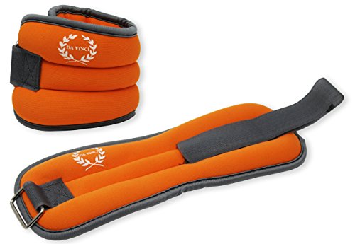DA VINCI 1 LB Adjustable Ankle Weights Sold in Pairs (Orange)