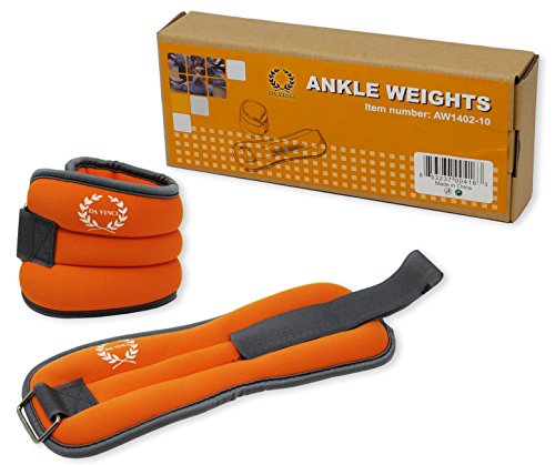 DA VINCI 1 LB Adjustable Ankle Weights Sold in Pairs (Orange)
