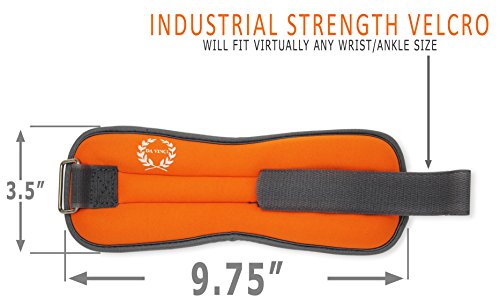 DA VINCI 1 LB Adjustable Ankle Weights Sold in Pairs (Orange)