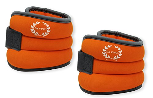 DA VINCI 1 LB Adjustable Ankle Weights Sold in Pairs (Orange)