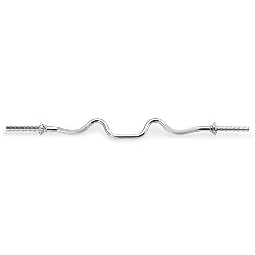 Marcy Triceps and Biceps Combo Curl Bar for 1-inch Weight Plates Weightlifting Strength Training Accessory for Home Gym TBC-51