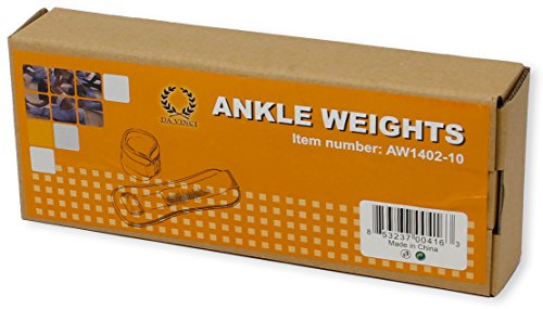 DA VINCI 1 LB Adjustable Ankle Weights Sold in Pairs (Orange)