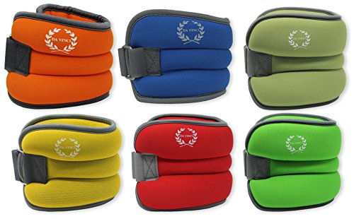 DA VINCI 1 LB Adjustable Ankle Weights Sold in Pairs (Orange)