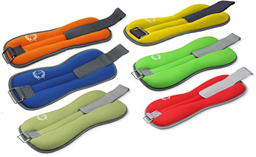 DA VINCI 1 LB Adjustable Ankle Weights Sold in Pairs (Orange)