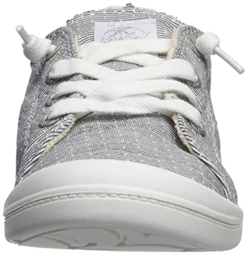 Roxy Women's Bayshore Slip On Sneaker Shoe, Grey/White, 7 Medium US