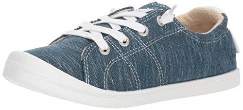 Roxy Women's Bayshore Slip On Sneaker Shoe, Teal, 7.5