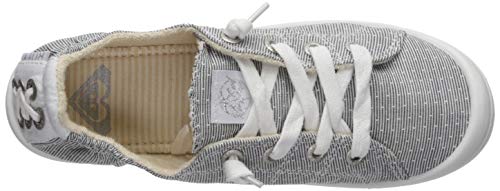 Roxy Women's Bayshore Slip On Sneaker Shoe, Grey/White, 7 Medium US