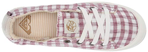 Roxy Women's Bayshore Slip On Sneaker Shoe, Gingham Raspberry, 8 Medium US