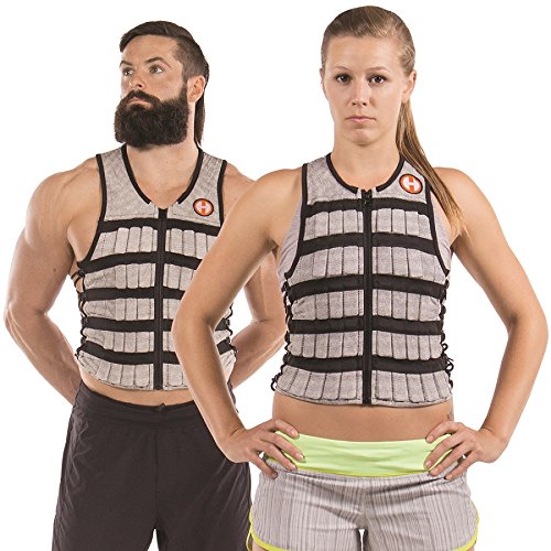 Hyperwear Hyper Vest PRO Unisex 10-Pound Adjustable Weighted Vest for Fitness Workouts, Large, Black/Silver