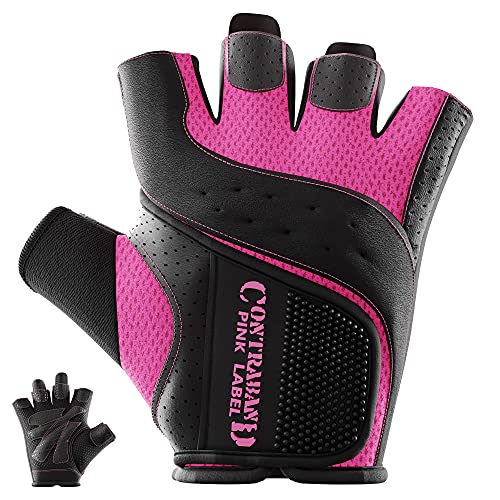 Pink Label Weight Lifting and Rowing Gloves for Women (Medium)